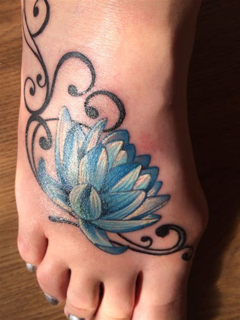 Blue Lotus Flower Foot Tattoo Lotus Tattoo Foot Blue Lotus Tattoo Flower Foot Tattoo Blue