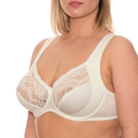 Underwire Full Coverage Bra Wide Straps Support Panel Plus Size 34 46c F G H I J Ebay