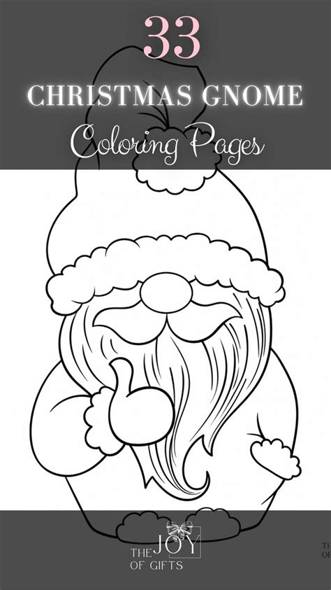 33 Cute Gnome Christmas Coloring Pages Free Printable The Joy Of