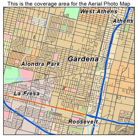 Aerial Photography Map of Gardena, CA California