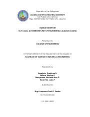 Narrative Report 1 1 Pdf Republic Of The Philippines LAGUNA STATE