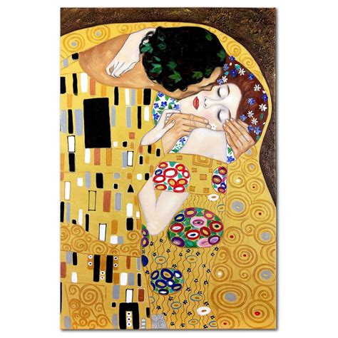 Obraz olejny ręcznie malowany Gustav Klimt Pocałunek kopia 60x90cm