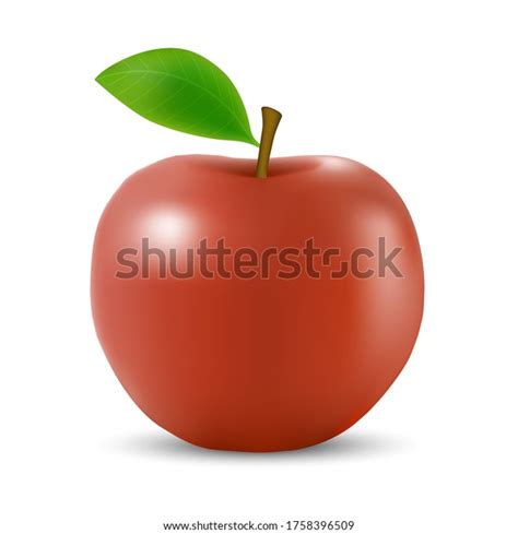 Realistic 3d Red Apple Isolated On Stock Vector Royalty Free