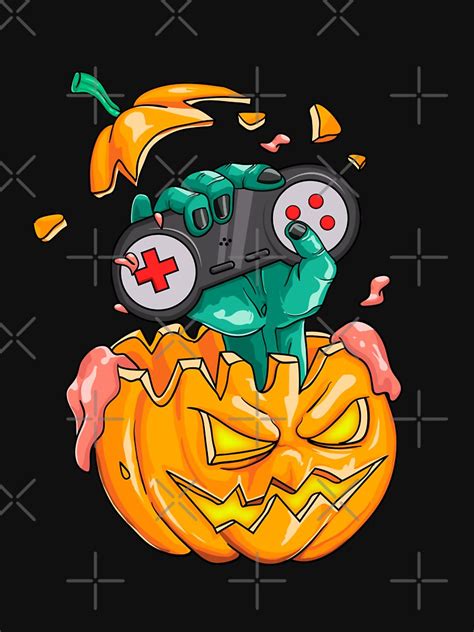 Gamer Pumpkin Gaming Halloween Controller Zombie T Shirt For Sale By