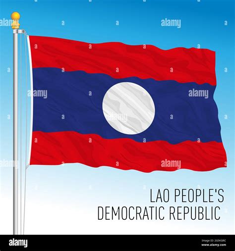 Laos Official National Flag Asiatic Country Vector Illustration Stock