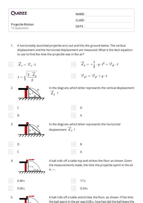 Projectile Motion Problem Worksheet Pdf Worksheets Library