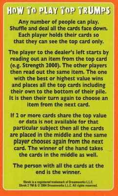 Top Trumps Specials Shrek Gaming Gallery Trading Card Database