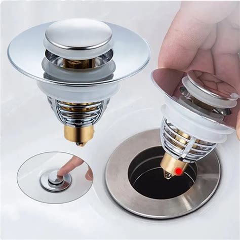 Universal Stainless Steel Pop Up Bounce Core Basin Drain Filter Hair