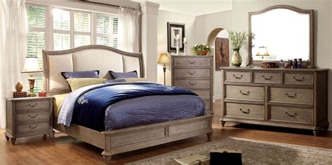 Belgrade Ii Rustic Natural Tone Upholstered Sleigh Bedroom Set King