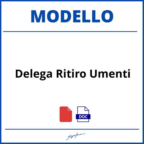 Modello Delega Ritiro Umenti