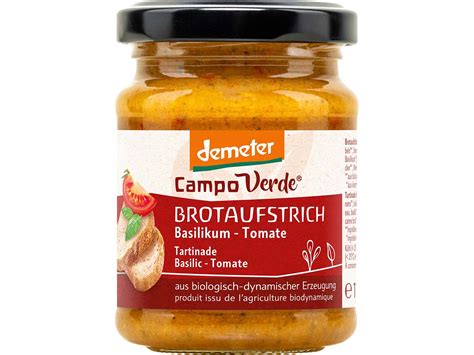 Campo Verde Bio Brotauftstrich Basilikum Tomate Ko Fair Einkaufen