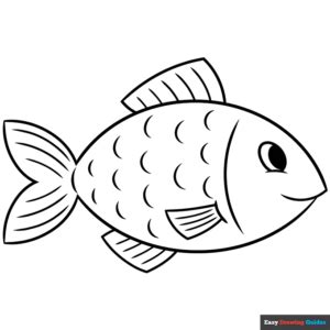 Easy Fish Coloring Page | Easy Drawing Guides