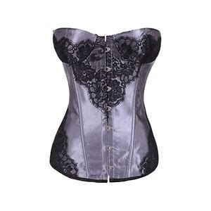 Ordobo Corsetto Bustino Da Donna Pizzo Tinta Unita Raso Bustier Donna