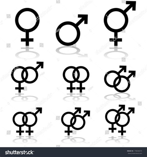 Vector Icon Set Showing Signs Males Stock Vector Royalty Free