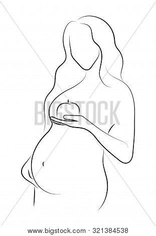 Contour Nude Pregnant Vector Photo Free Trial Bigstock