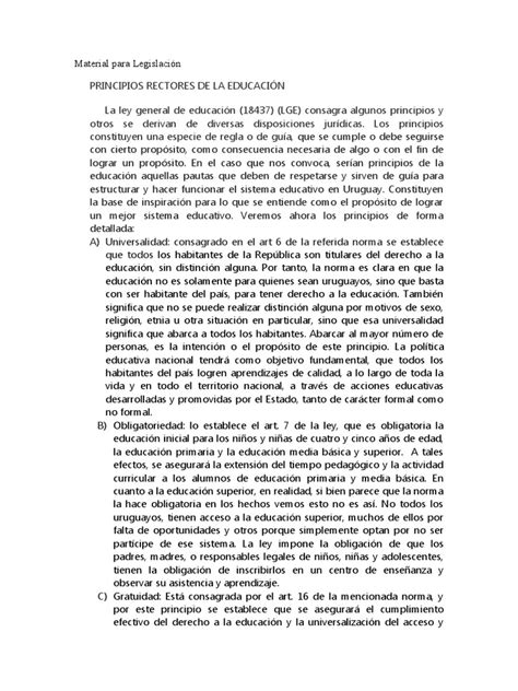 Principios Rectores De La Educación Pdf Libertad Igualdad De Género