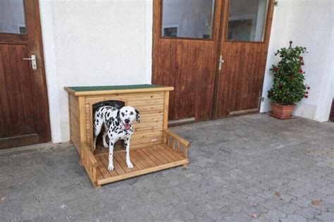 Hundehütte mit Terrasse Haus für Hunde Hütte Holzhütte Hundehaus