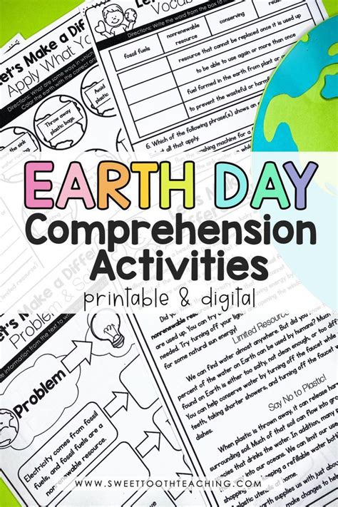 Earth Day Comprehension Passages And Activities Digital And Printable