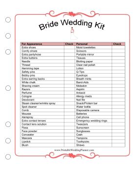 Free Printable Wedding Planner Worksheets Plan Your Perfect Day