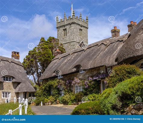 Godshill On The Isle Of Wight UK Stock Photo Image Of Thatched