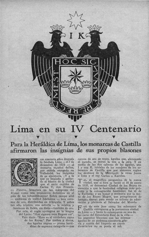 Heráldica en la Argentina Escudo de Lima Perú