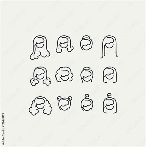 Lineart portraits set Stock Vector | Adobe Stock