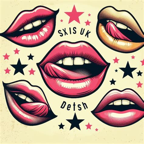 Premium Photo Vector Pinup Style Lip Print