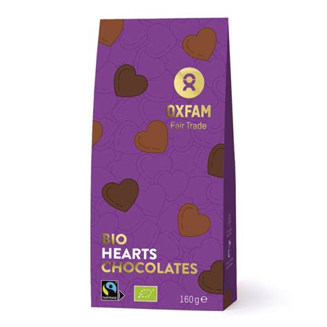 Coeurs en chocolat fourrés bio Oxfam Fair Trade