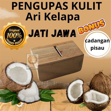 Jual Cod Alat Pisau Pengupas Kulit Ari Kelapa Kerokan Kelapa Kayu