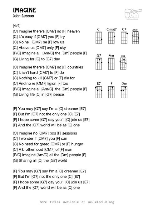 Imagine Guitar Chords John Lennon