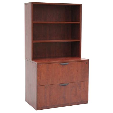 Regency 36 In W 2 Drawer Lateral File Cabinet With Hutch Cherry