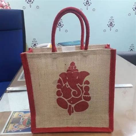 Custamoized Short Cotton Padded Printed Jute Bag Size Dimension