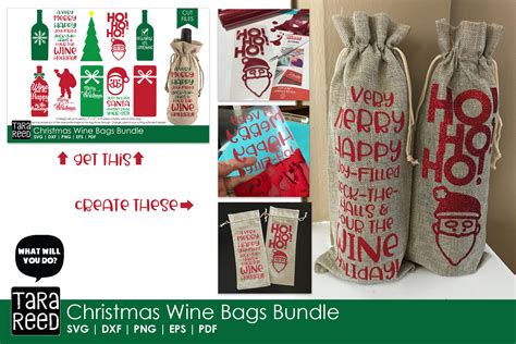 Christmas Wine Bags Christmas Svg Files For Crafters