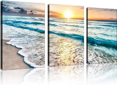 Amazon Tutubeer Panel Canvas Wall Art For Home Decor Blue Sea