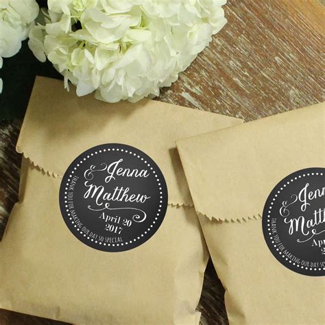 24 Wedding Favor Bags With Personalized Labels Jenna Label Etsy