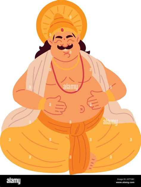 King Mahabali Sitting Onam Festival In Kerala Stock Vector Image Art