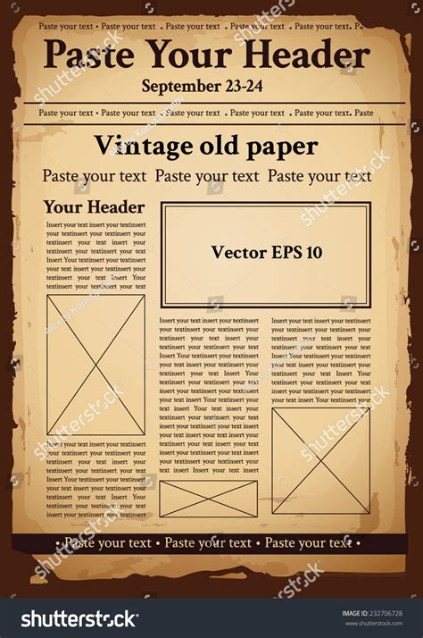 Vintage Old Paper Stock Vector (Royalty Free) 232706728 | Shutterstock