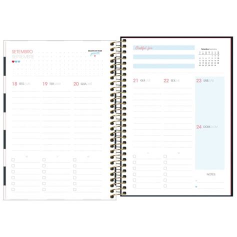 Planner Espiral X Cm West Village Fundo Branco