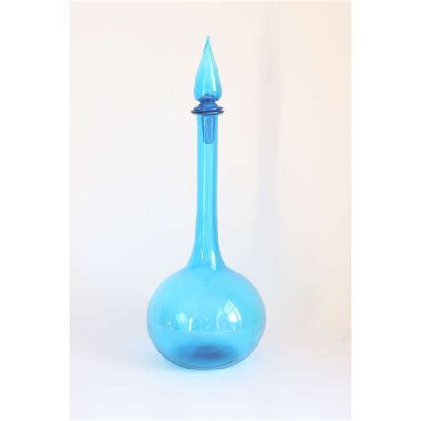 Empoli Glass Genie Bottle Tuscany 1960s Century Soup