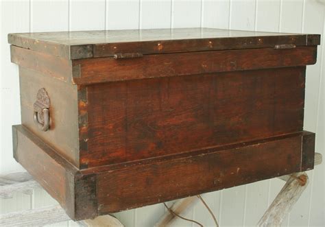 Antique Dovetailed Pine Carpenters Tool Chest