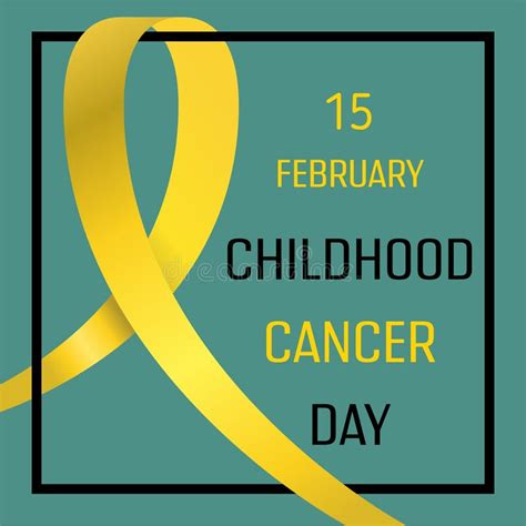 International Childhood Cancer Day Poster With Yellow Ribbon Medical