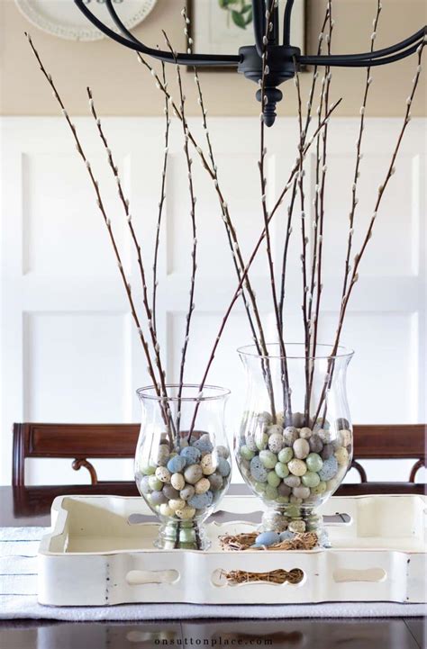 Easy Spring Pussy Willow Centerpiece Idea On Sutton Place