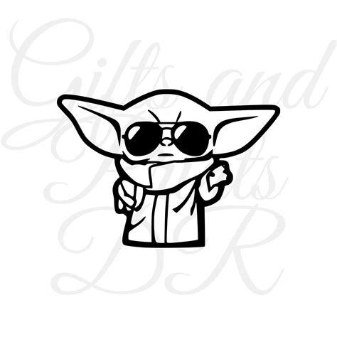 Baby Yoda Sticker With Name Baby Yoda Decal Baby Yoda Star Etsy