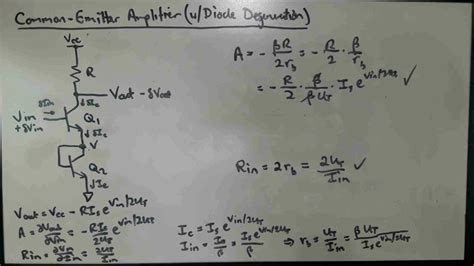 Common Emitter Amplifier With Diode Degeneration Incremental Analysis