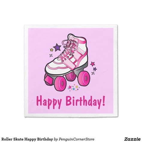 Roller Skate Happy Birthday Napkin Invites Party Birthday