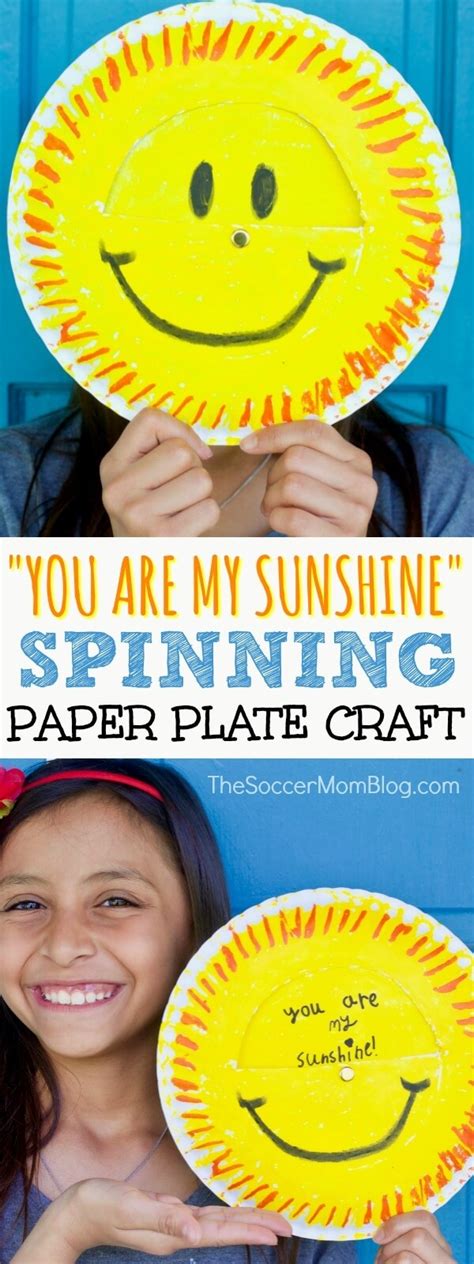 "You Are My Sunshine" Paper Plate Craft - The Soccer Mom Blog