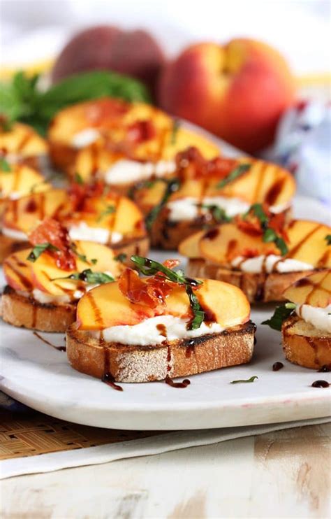 Honey Ricotta Peach Crostini With Crispy Pancetta The Suburban Soapbox