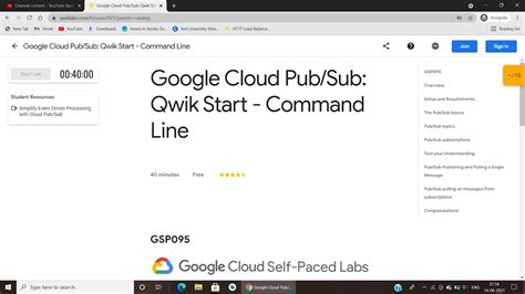 Qwiklabs Google Cloud Pub Sub Qwik Start Command Line Gsp Youtube