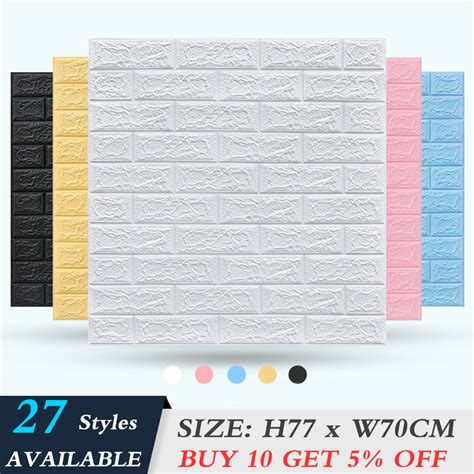 Foam 3d Wallpaper Decor Brick 77x70cm 3d Self Adhesive Brick 5mm