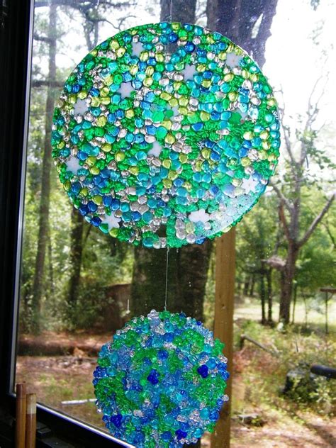 Suncatcher I Made From Melting Beads In The Oven Garden Art Diy